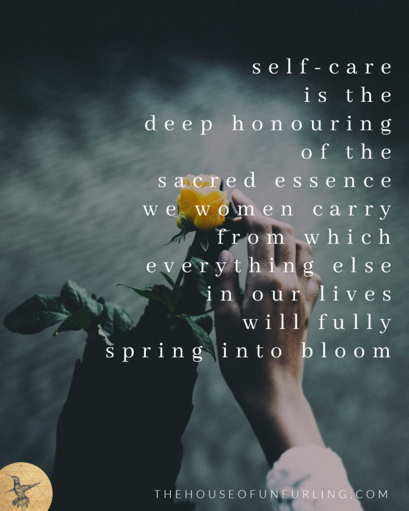 SELF-CARE IS THE DEEP HONOURING OF THE SACRED ESSENCE WE WOMEN CARRY FROM WHICH EVERYTHING ELSE IN OUR LIVES WILL FULLY SPRING INTO BLOOM. Click to read the Full Article: "Do you hold yourself as Sacred? A radical reframe of self-care." From Embodied Feminine Radiance - kathleensaelens.com