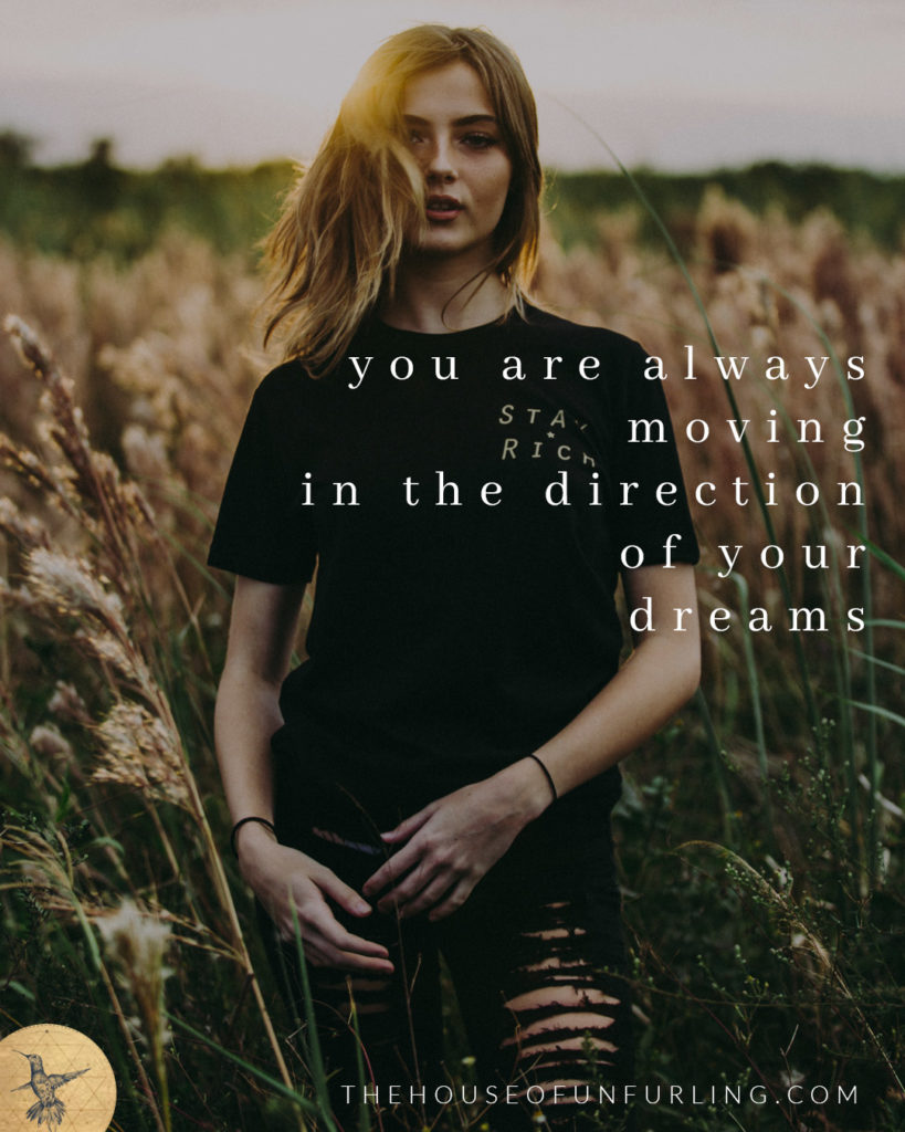 you are always moving in the direction of your dreams